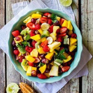 Fresh Fruit Salad With Mint And Lime