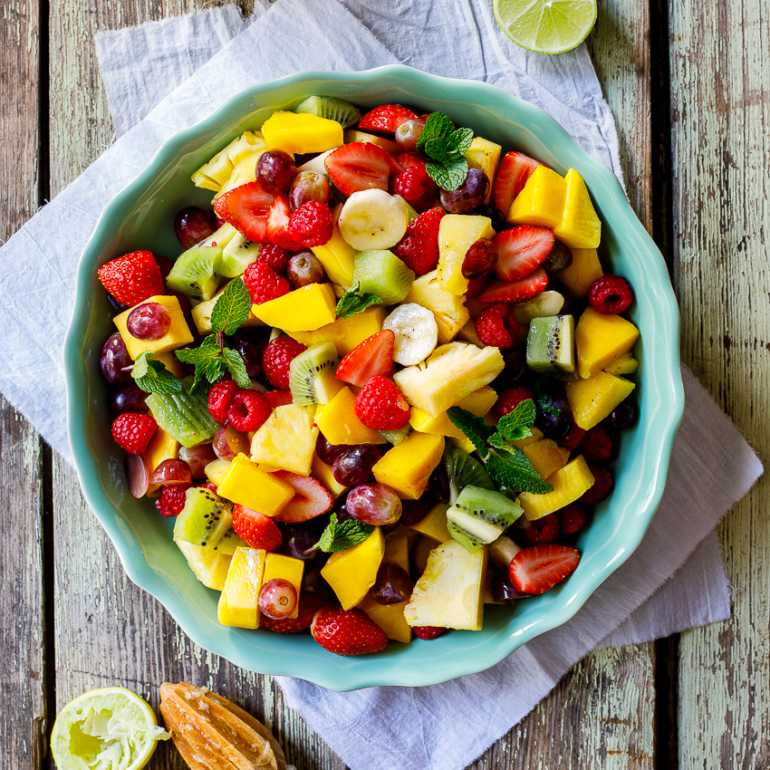 Fresh Fruit Salad With Mint And Lime