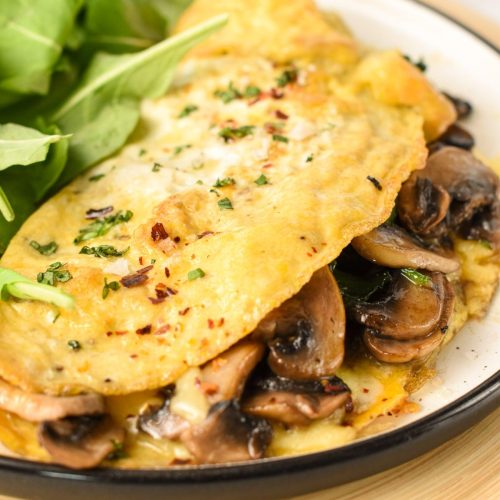 Omelet With Spinach And Mushrooms